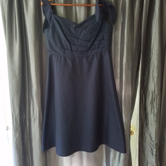 J.Crew Navy Off The Shoulder Cocktail Dress Size 16T - Picture 3 of 4